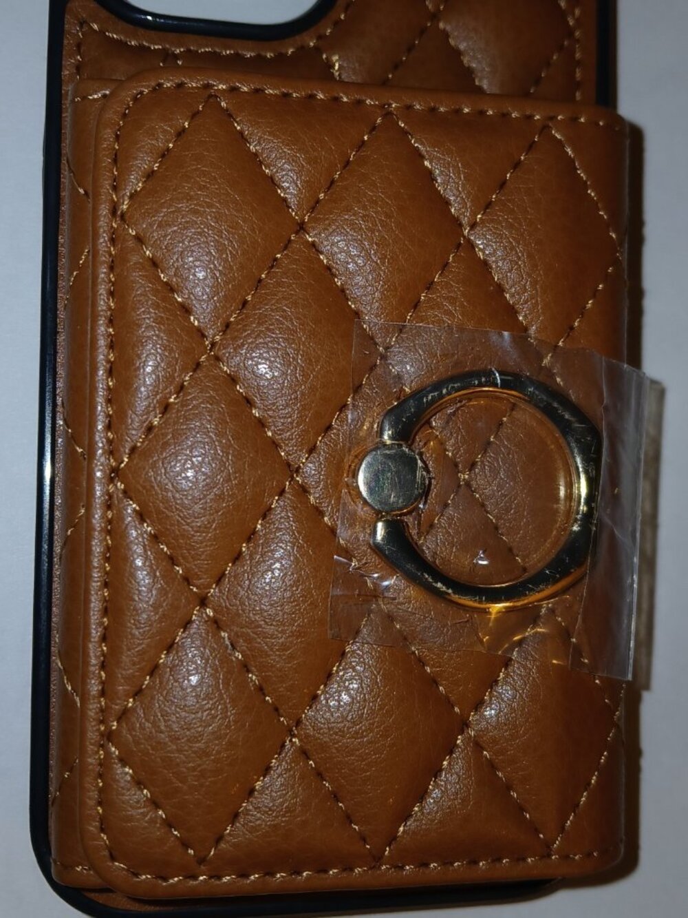 Phone Case/Brown CC Holder Combo w/ Magnetic Shield-iPhone 14/13, 6.1"- NEW!